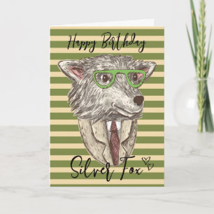 Glückwunschkarte zum Geburtstag lustiger Silberfuc Karte
