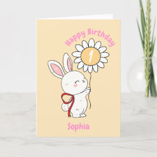 Glückwunschkarte zum Geburtstag mit Bunny-Sonnenbl Karte