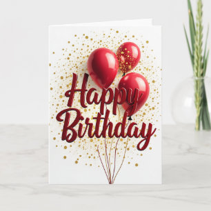 Glückwunschkarte zum Geburtstag mit goldenem Konfe Karte