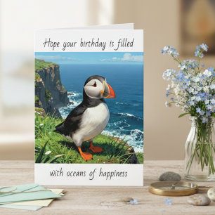 Glückwunschkarte zum Geburtstag mit Papageientauch Karte