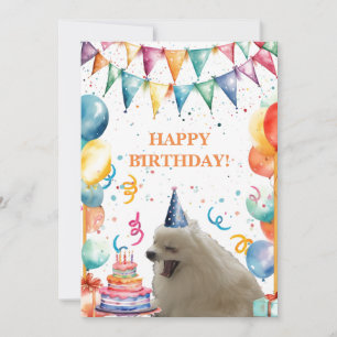 Glückwunschkarte zum Geburtstag mit Welpe, Kuchen  Dankeskarte