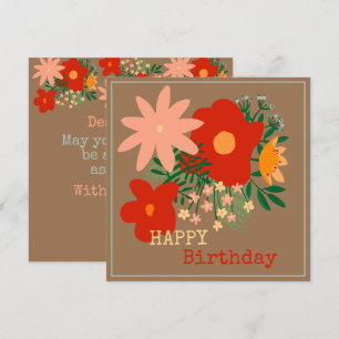 Glückwunschkarte zum Geburtstag original Blumen be Einladung