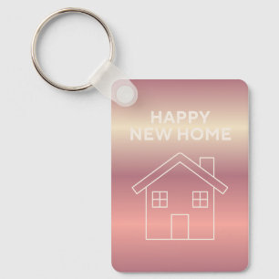 Glückwunschkarte zum neuen Zuhause - Rosa Farbverl Schlüsselanhänger