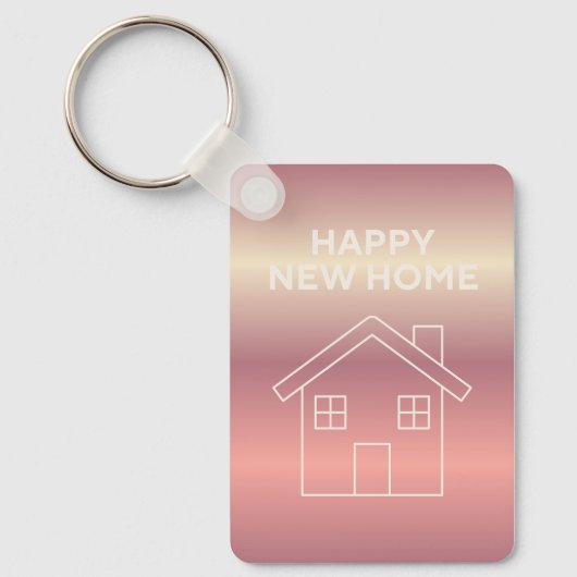 Glückwunschkarte zum neuen Zuhause - Rosa Farbverl Schlüsselanhänger (Vorderseite)