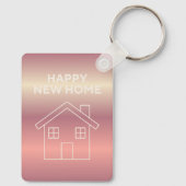 Glückwunschkarte zum neuen Zuhause - Rosa Farbverl Schlüsselanhänger (Rückseite)