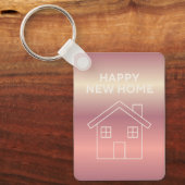 Glückwunschkarte zum neuen Zuhause - Rosa Farbverl Schlüsselanhänger (Vorderseite)