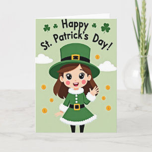 Glückwunschkarte zum St. Patrick's Day für Mädchen Karte