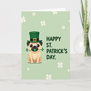 Glückwunschkarte zum St. Patrick's Day mit Pug Karte