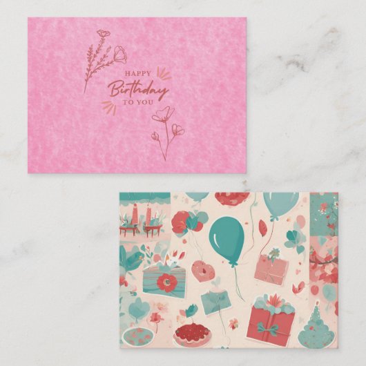 Glückwunschkarten Mitteilungskarte (Vorne/Hinten)