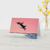 Glückwunschkarten-Pinguin-Kunst ewiger Optimist Karte (Gelbe Blume)