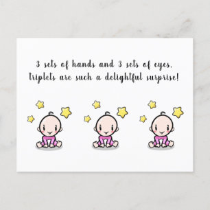 Glückwunschkarten Triplets, neugeborene Triplets Postkarte