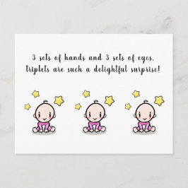 Glückwunschkarten Triplets, neugeborene Triplets Postkarte