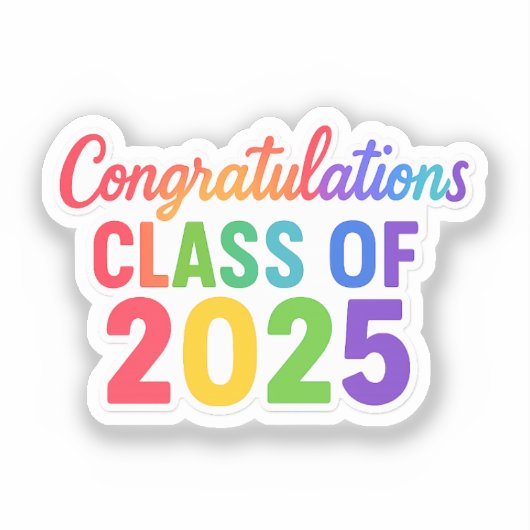 Glückwunschklasse 2025 aufkleber (Vorderseite)