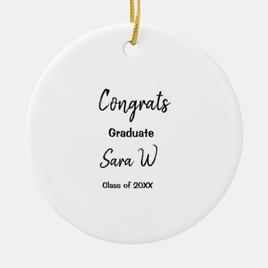Glückwunschklasse Jahrgangsname Schule Protokoll Keramik Ornament (Vorne)