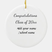 Glückwunschklasse Jahrgangsname Schule Protokoll Keramik Ornament (Hinten)