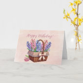 Glückwunschkorb mit Delphinien Karte (Gelbe Blume)
