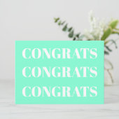 Glückwunschs Aqua White (Stehend Vorderseite)