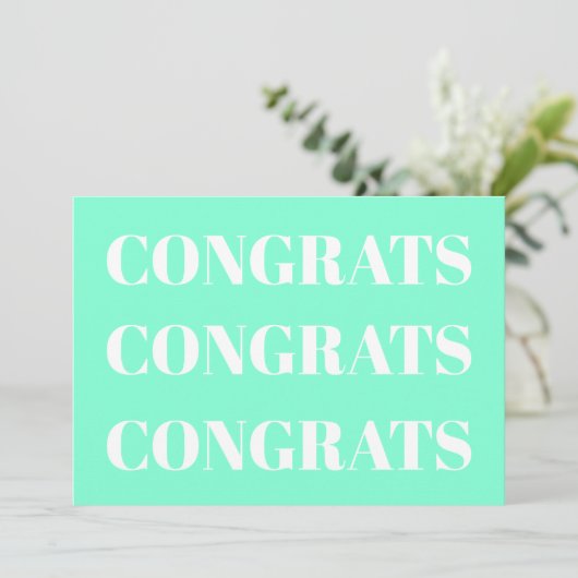 Glückwunschs Aqua White (Stehend Vorderseite)