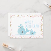 Glückwunschs Baby Watercolor Niedlich Wale Karte (Vorderseite/Rückseite Beispiel)