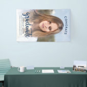 Glückwunschs Blue Script Foto Abschluss Banner (Messeveranstaltung)