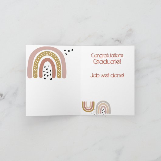 Glückwunschs Boho Abschluss Rainbows Karte (Innenseite)