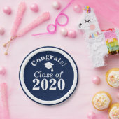 Glückwunschs Class of 2024 Navy White Pappteller (Party)