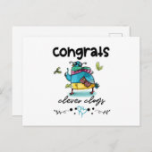 Glückwunschs Clever Clogs Funny Cartoon Taube Postkarte (Vorne/Hinten)