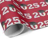 Glückwunschs für Schließ 2025 auf Rot Geschenkpapier (Rolleneckpunkt)