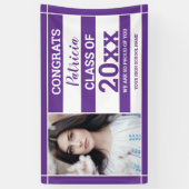 Glückwunschs Grad 2022 Foto Abschluss Lila White Banner (Vertikal)