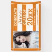 Glückwunschs Grad 2022 Foto Abschluss Orange White Banner (Vertikal)