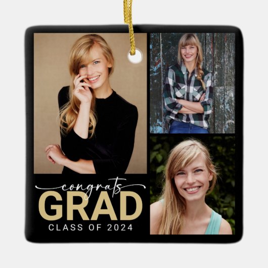 Glückwunschs Grad Abschluss Foto Keepake Keramikornament (Vorderseite)