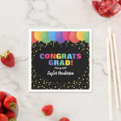 Glückwunschs Grad Balloons Gold Confetti Abschluss Serviette (Beispiel)