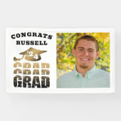 Glückwunschs Grad Black Gold Typografy Foto Banner (Horizontal)