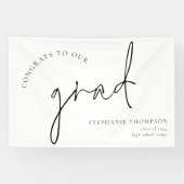 Glückwunschs Grad Black Script Abschluss Announce Banner (Horizontal)