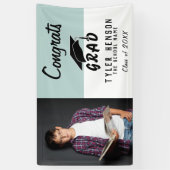 Glückwunschs Grad Blue Foto Graduation Party Banner (Vertikal)