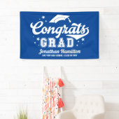 Glückwunschs Grad Blue Graduation Party Banner (Insitu)