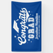 Glückwunschs Grad Blue Graduation Party Banner (Vertikal)