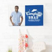 Glückwunschs Grad Blue Graduation Party Foto Banner (Insitu)