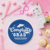 Glückwunschs Grad Blue Graduation Party Pappteller (Party)