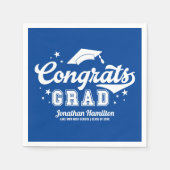 Glückwunschs Grad Blue Graduation Party Serviette (Vorderseite)