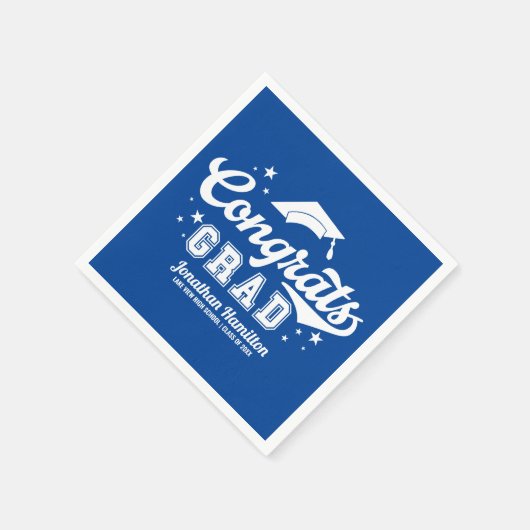 Glückwunschs Grad Blue Graduation Party Serviette (Ecke)