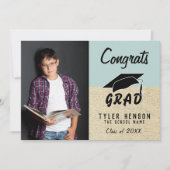 Glückwunschs Grad Blue Rustica Abschluss Card (Vorderseite)