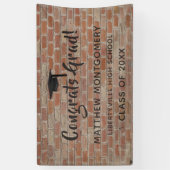 Glückwunschs Grad Brick Wall Abschluss Zeichen Banner (Vertikal)