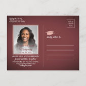 Glückwunschs Grad Burgund & Pink Save the Date Fot Ankündigungspostkarte (Rückseite)