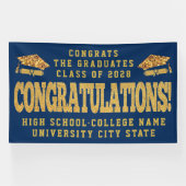 Glückwunschs GRAD Custom School Abschluss Zeremoni Banner (Horizontal)