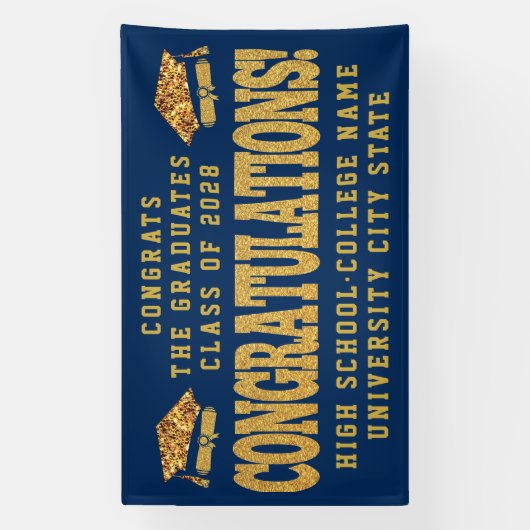 Glückwunschs GRAD Custom School Abschluss Zeremoni Banner (Vertikal)