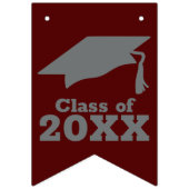 Glückwunschs Grad Dark Maroon und Grau Wimpelkette (Erste Fahne)