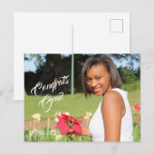 Glückwunschs Grad Foto Abschluss Ankündigungspostkarte (Vorne/Hinten)