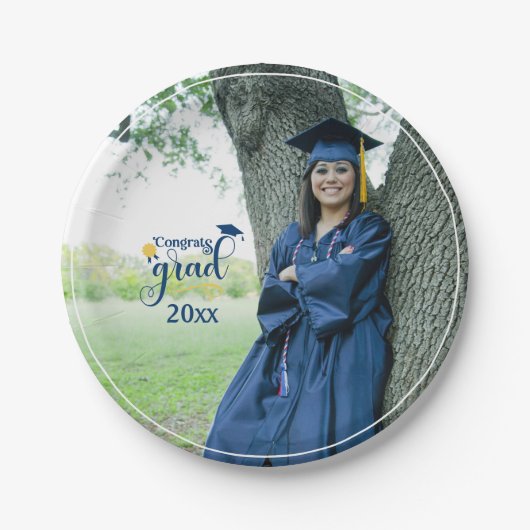 Glückwunschs Grad Foto Abschluss Paper Teller (Vorderseite)