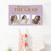 Glückwunschs Grad Foto Collage Lila Abschluss Sign Banner (Insitu)